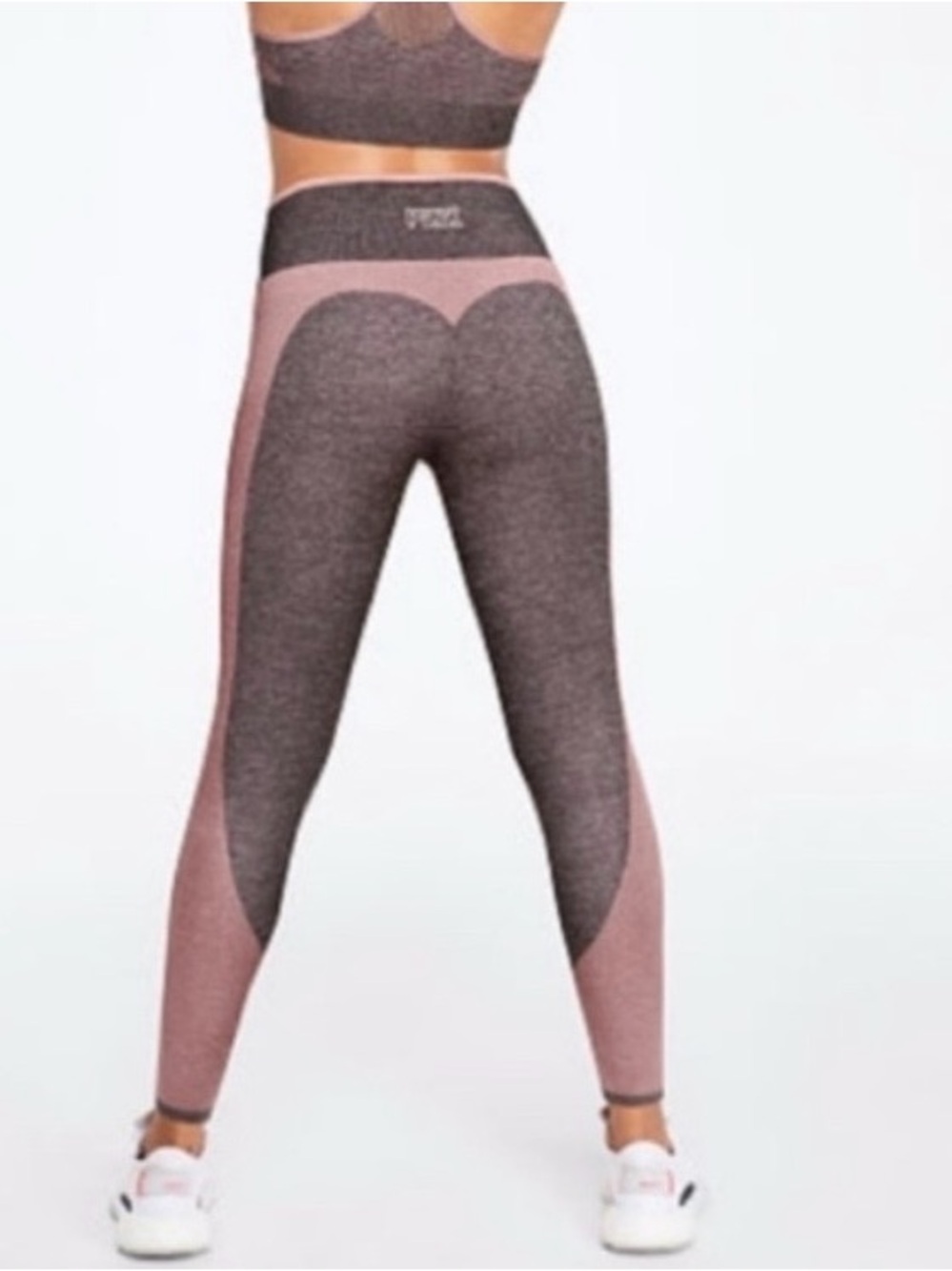 2 Pairs of Pink by Victoria Secret Seamless Leggings in Pink & Gray EUC